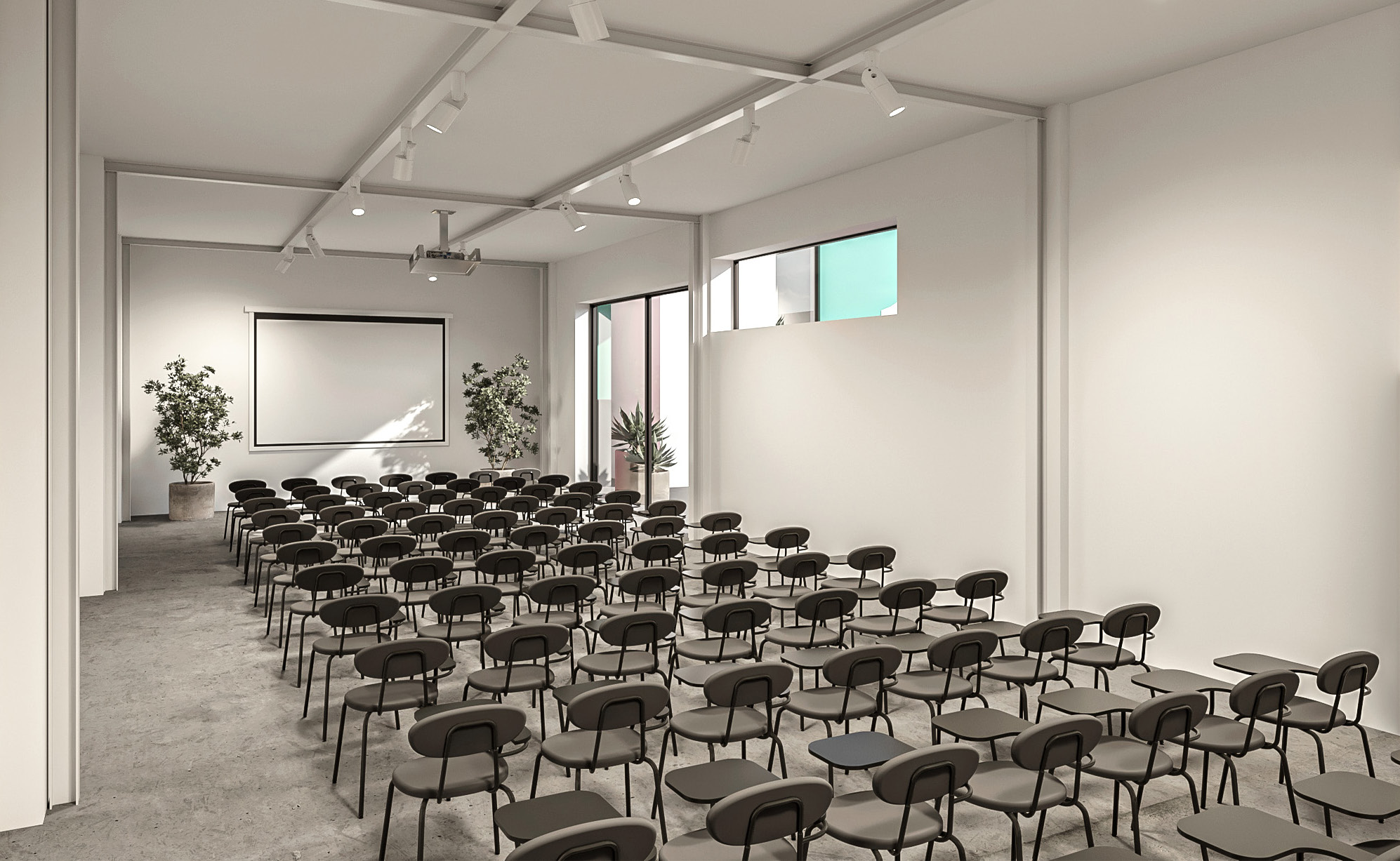 Render del Pabellón 2 con auditorio